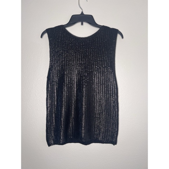 Elan The Raz Crewneck Goth Grunge Chunky Knit ‎  sleeveless Sweater M #7 - Picture 2 of 7